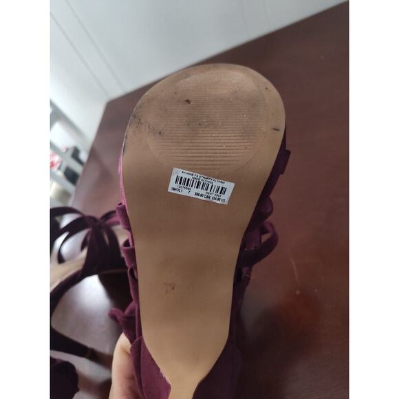 Torrid Wine Thick Strappy Wrap Heels Women’s 7W - Picture 7 of 7